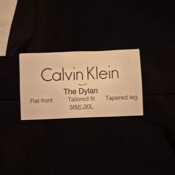 Calvin Klein men's size 38" x 30" black pants, The Dylan tailored fit, NWT - Picture 7 of 8